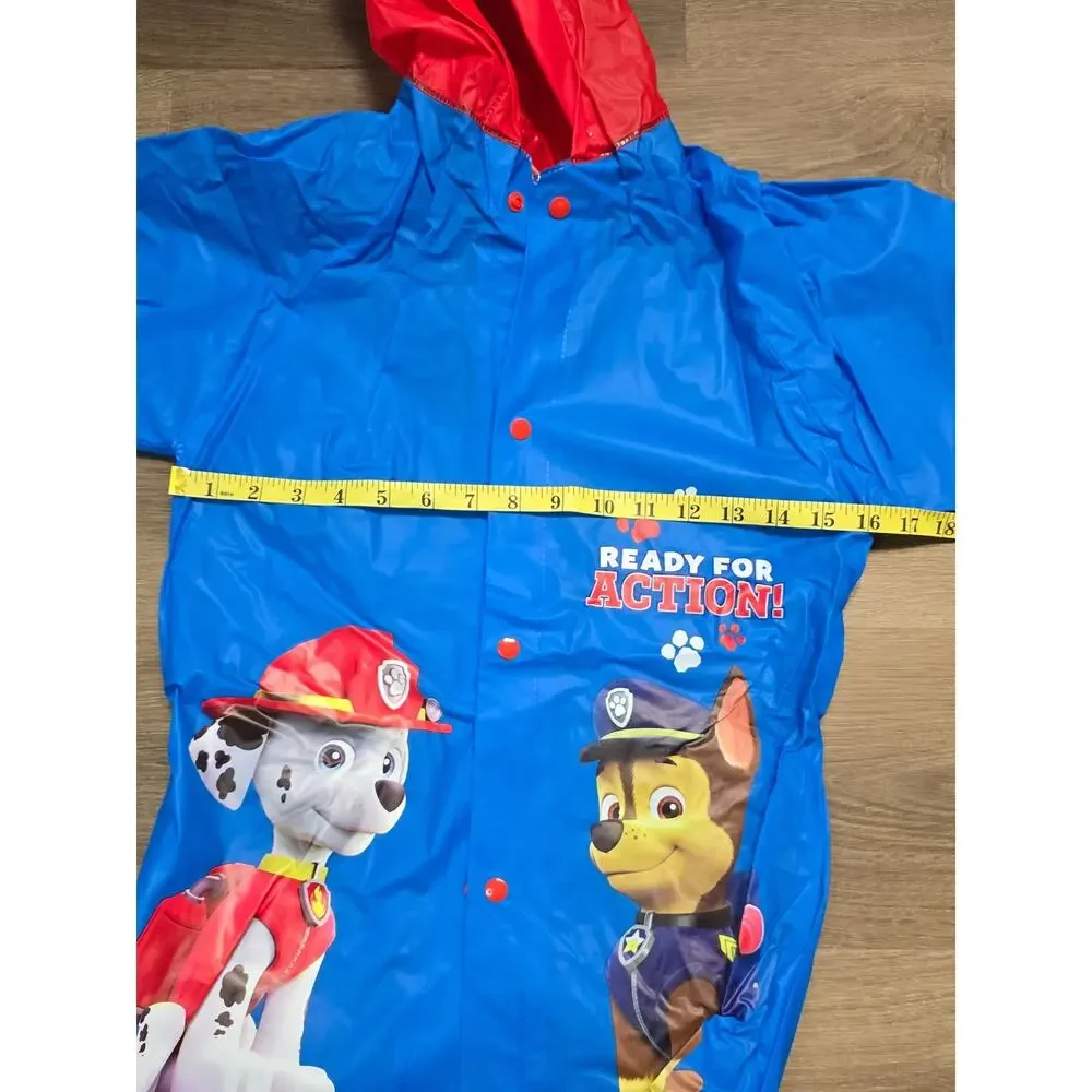 Brand New Nickelodeon Paw Patrol Kids Blue Red Raincoat and umbrella